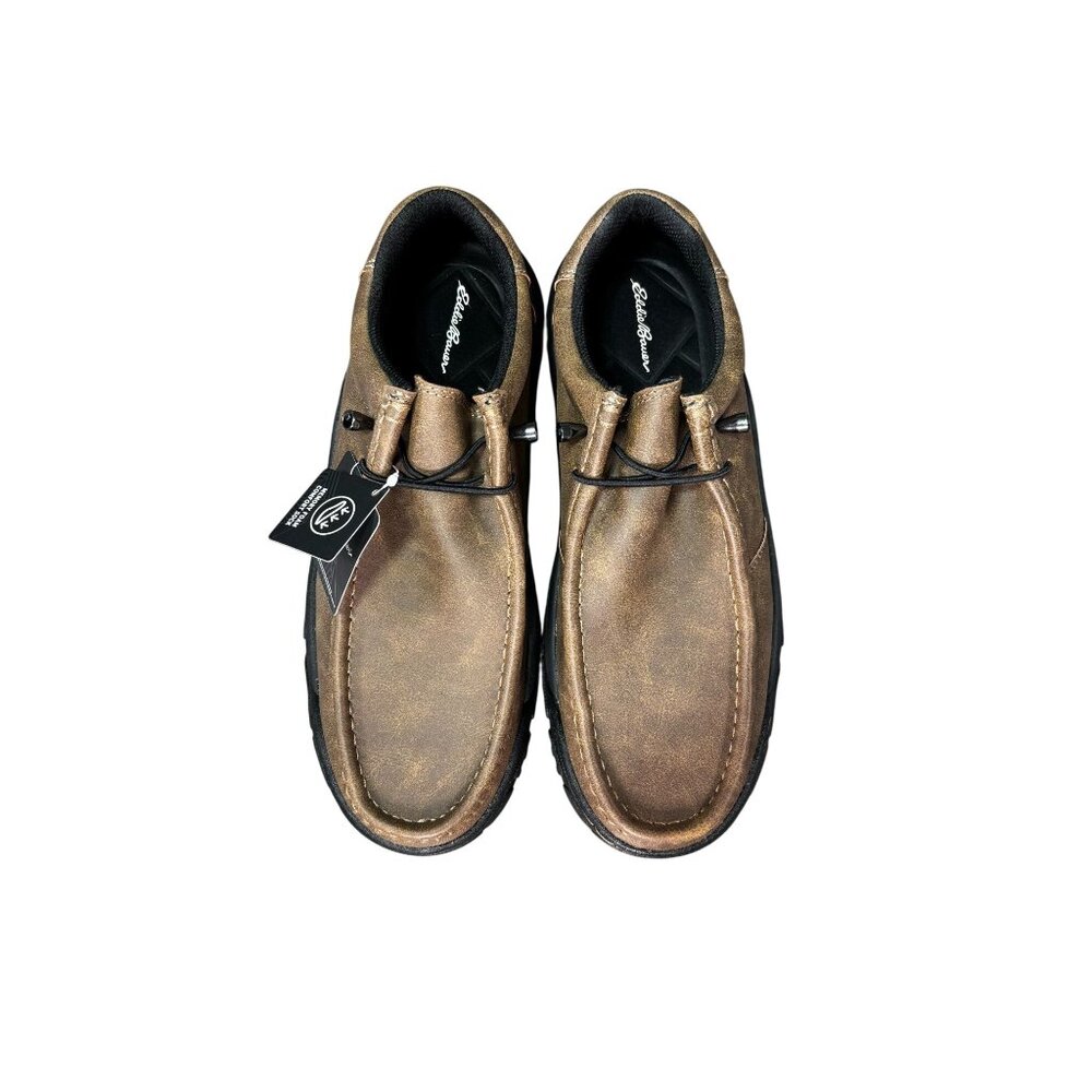 Eddie Bauer Mens Brown Slip-On Loafers Size 8M Rubber Sole Classic Stitching